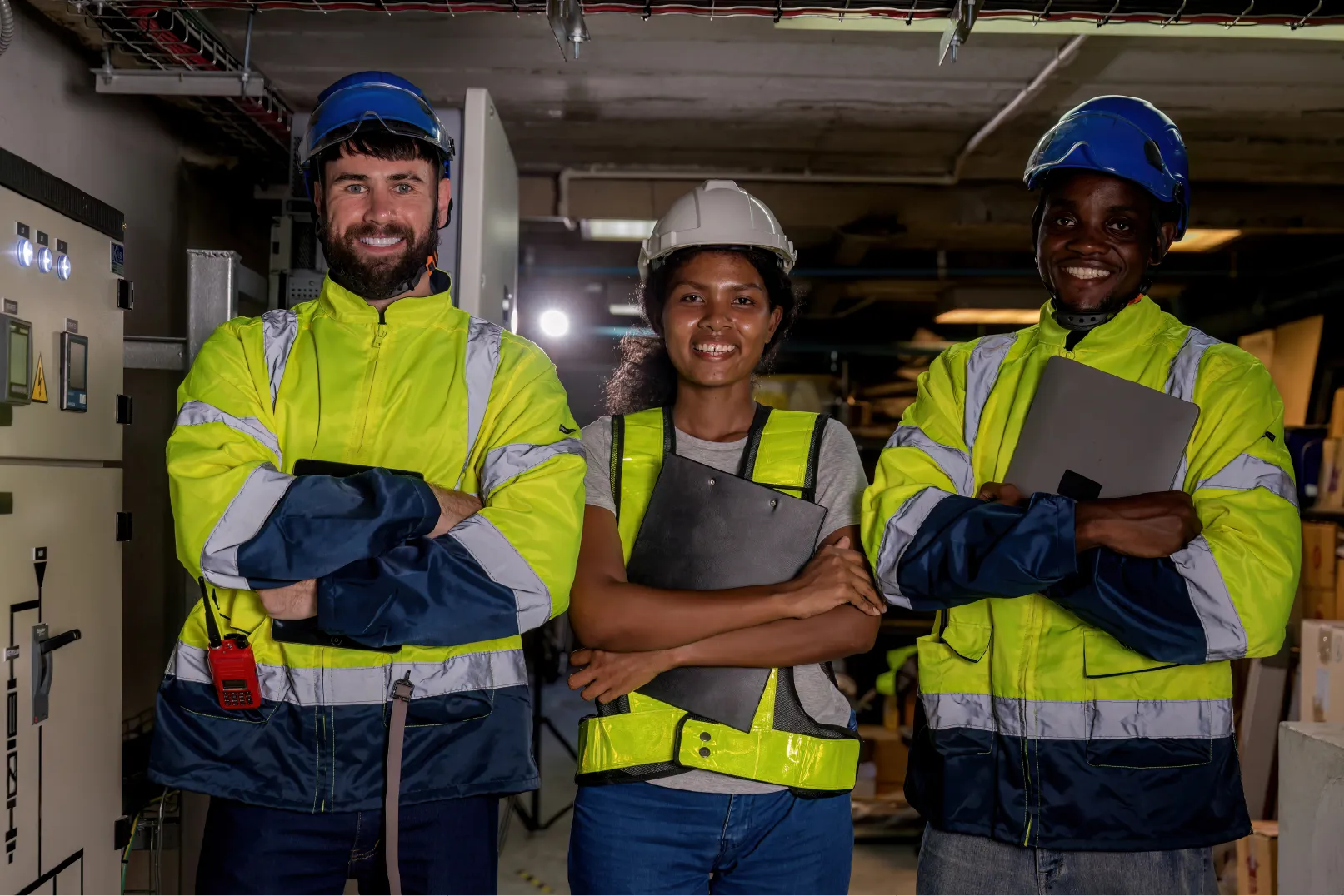 Mining professional on site wearing safety gear