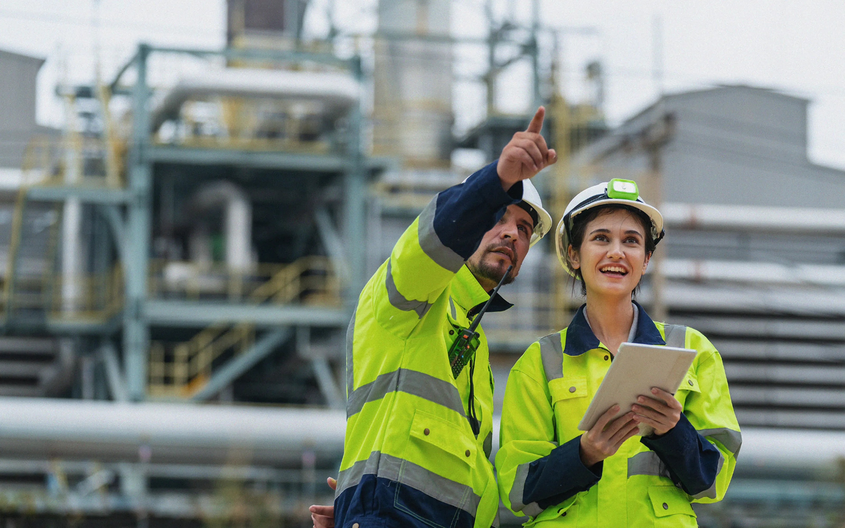 Safety and environment professional conducting a workplace inspection